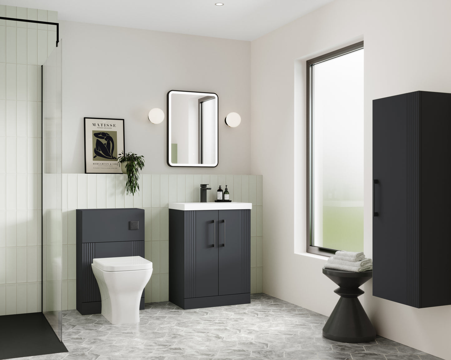 NUIE 500mm Floor Standing 2 Door Vanity & Basin 3