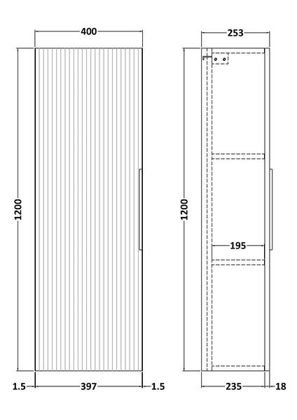 Hudson Reed 400mm Tall Unit