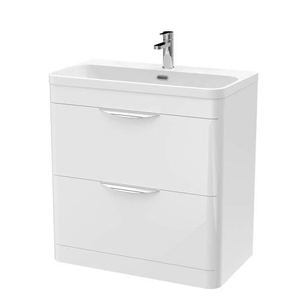 NUIE 800mm Floor Standing Vanity & Thin Edge Ceramic Basin