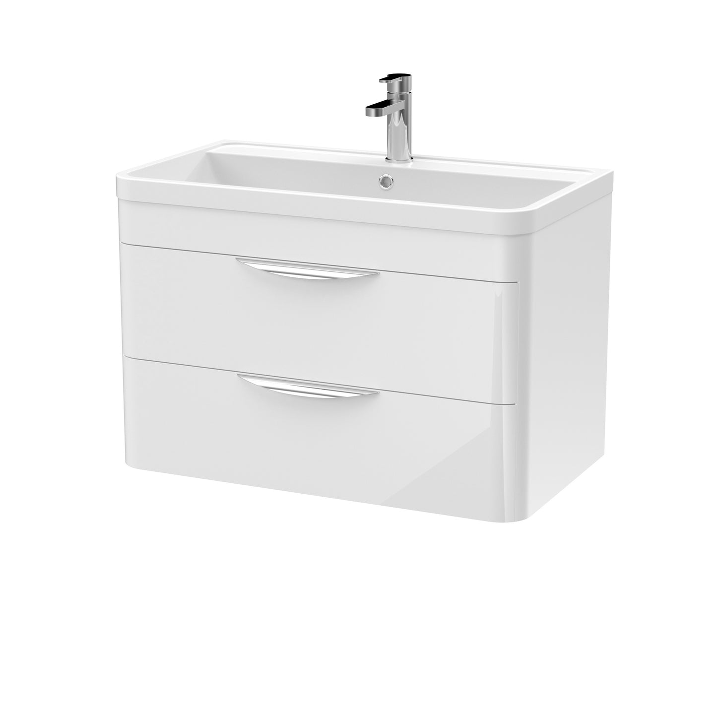 NUIE 800mm Wall Hung Vanity & Ceramic Basin