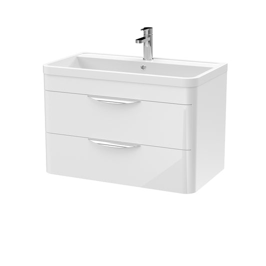 NUIE 800mm Wall Hung Vanity & Ceramic Basin