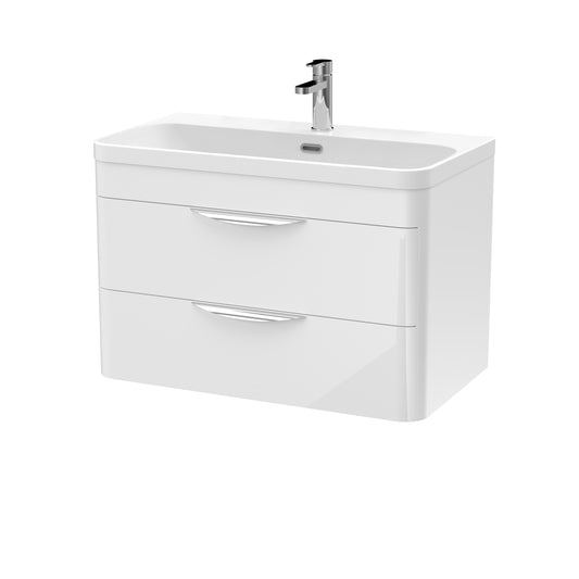 NUIE 800mm Wall Hung Vanity & Thin Edge Ceramic Basin