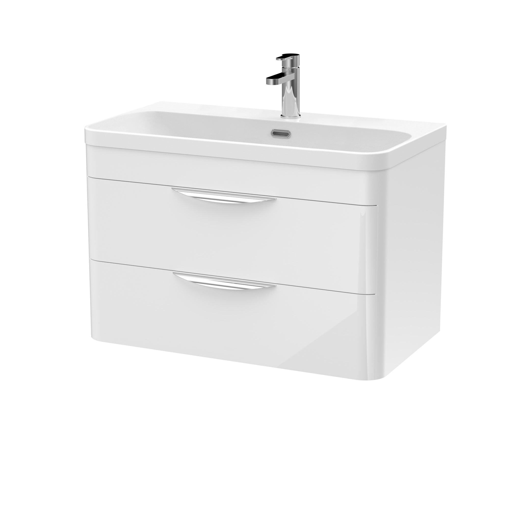 NUIE 800mm Wall Hung Vanity & Thin Edge Ceramic Basin