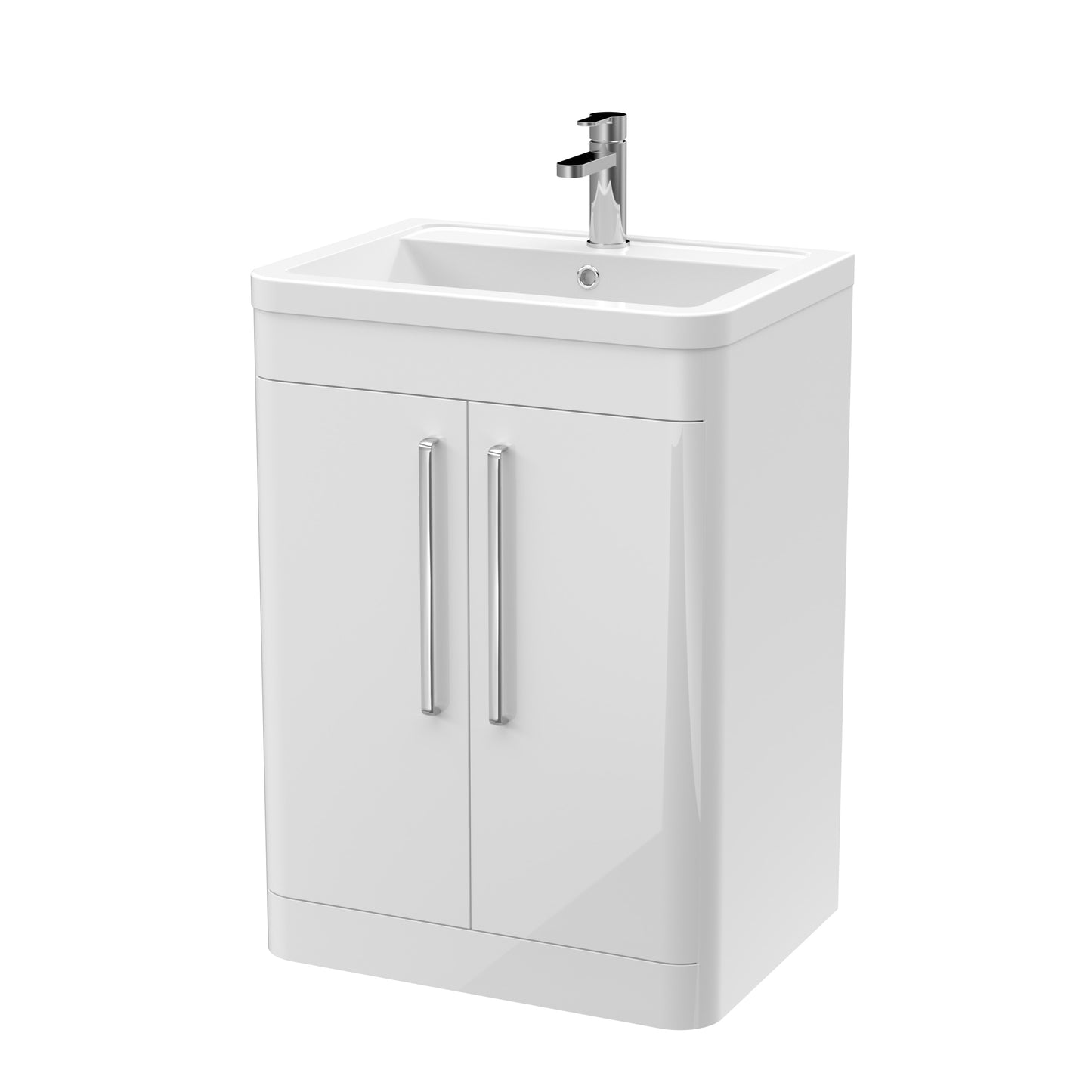 NUIE 600mm Floor Standing 2 Door Vanity & Ceramic Basin