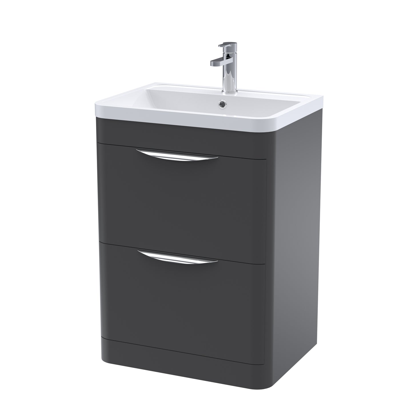 NUIE 600mm Floor Standing 2 Drawer Vanity & Ceramic Basin