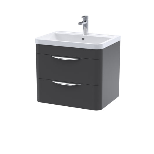 NUIE 600mm Wall Hung 2 Drawer Vanity & Polymarble Basin