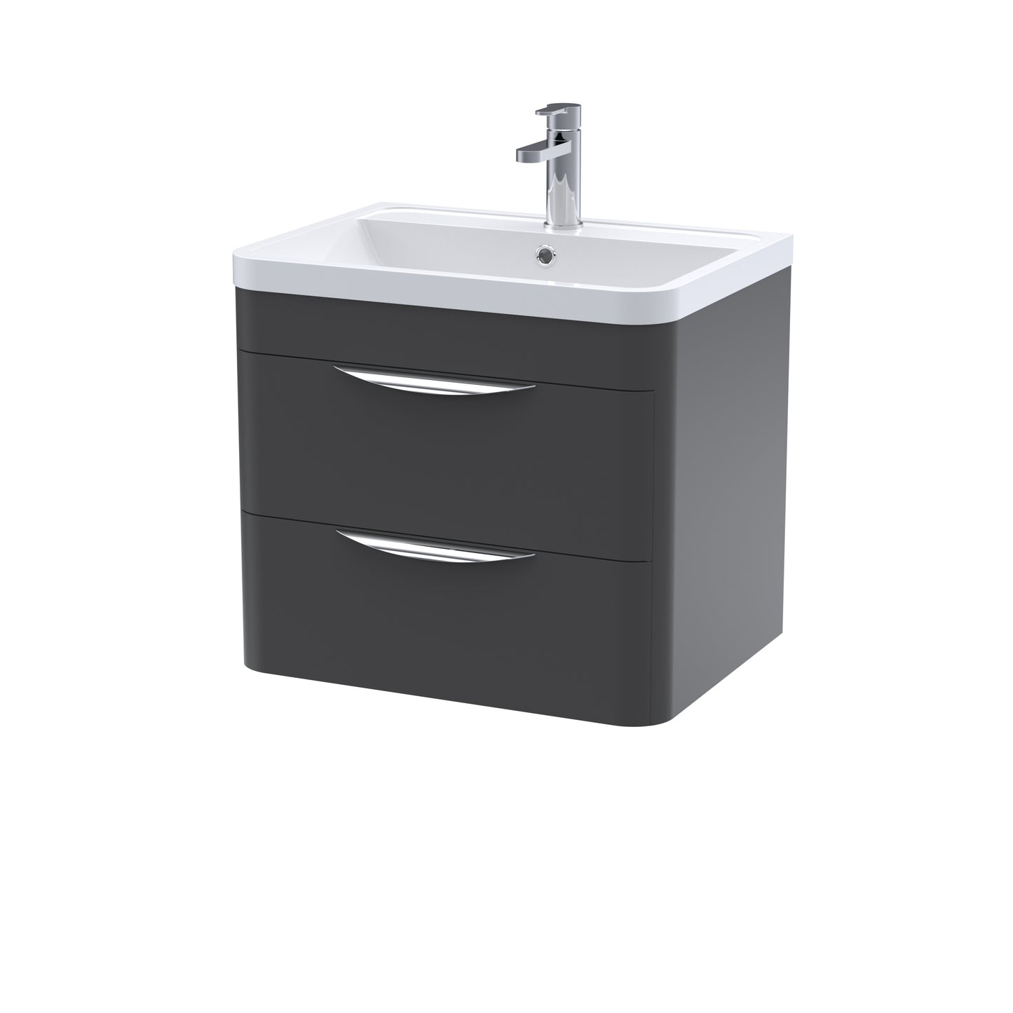 NUIE 600mm Wall Hung 2 Drawer Vanity & Ceramic Basin
