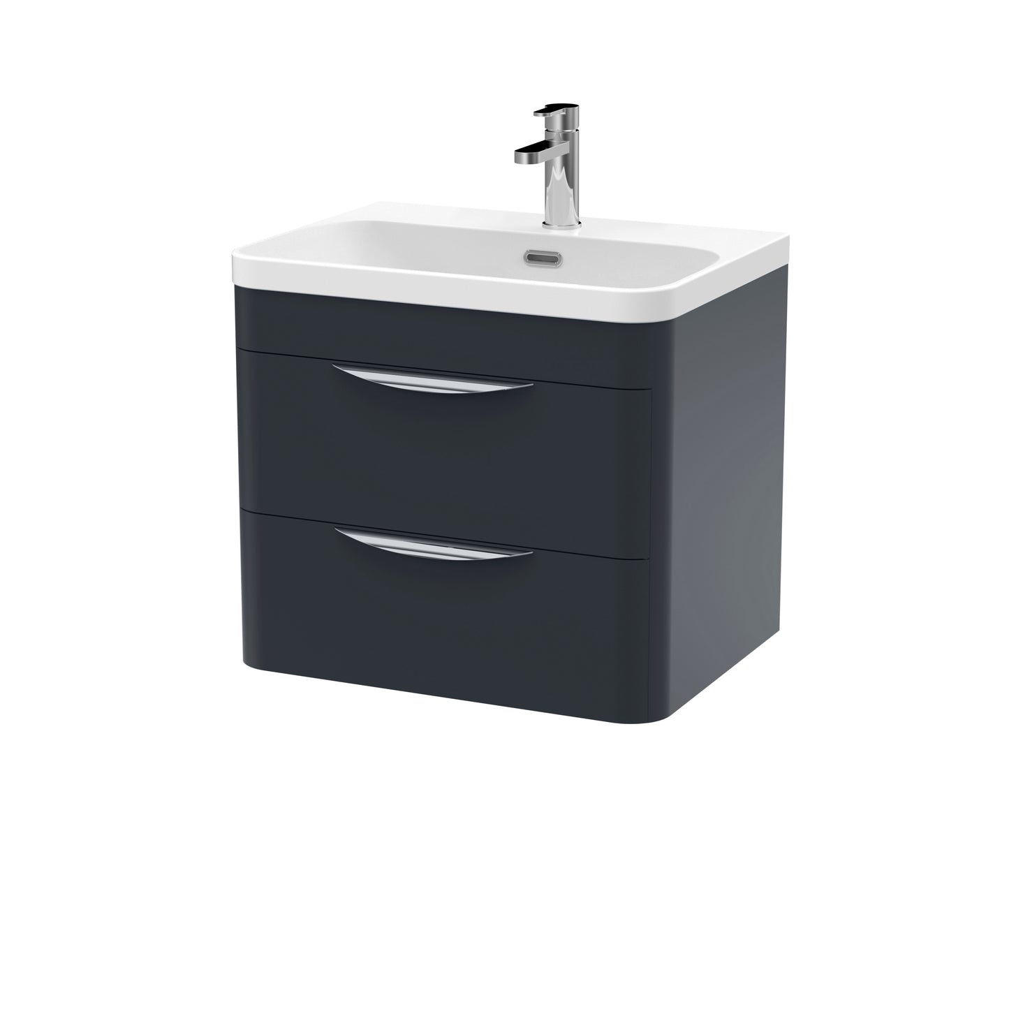 NUIE 600mm Wall Hung 2 Drawer Vanity & Thin Edge Ceramic Basin