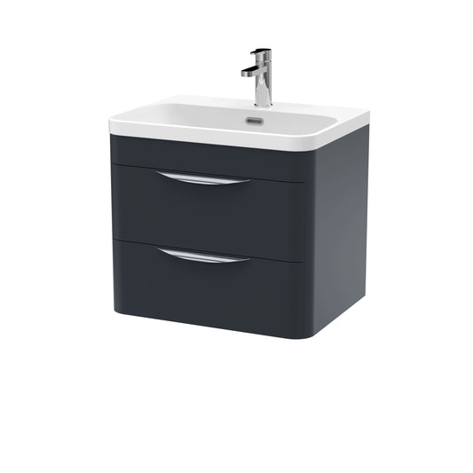 NUIE 600mm Wall Hung 2 Drawer Vanity & Thin Edge Ceramic Basin