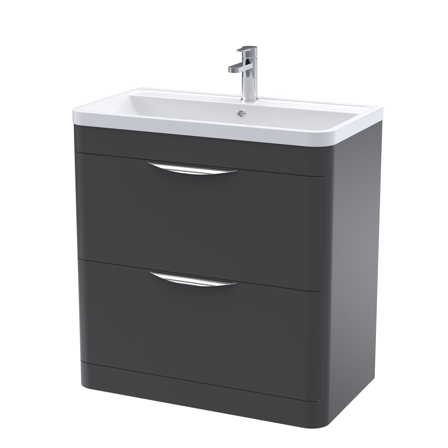NUIE 800mm Floor Standing 2 Drawer Vanity & Polymarble Basin