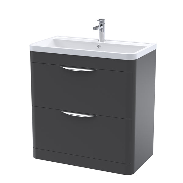 NUIE 800mm Floor Standing 2 Drawer Vanity & Ceramic Basin