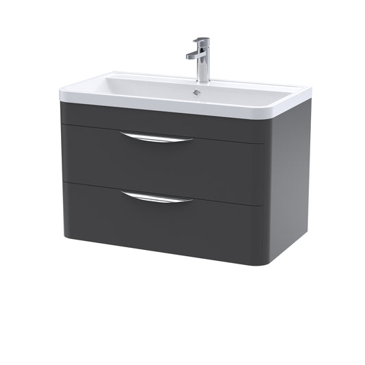 NUIE 800mm Wall Hung 2 Drawer Vanity & Polymarble Basin