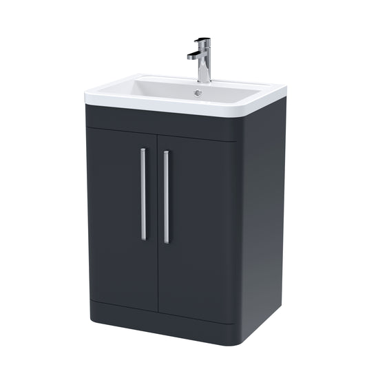 NUIE 600mm Floor Standing 2 Door Vanity & Ceramic Basin