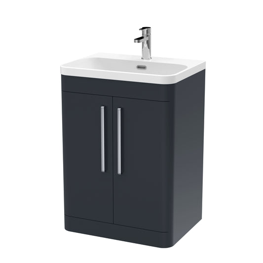 NUIE 600mm Floor Standing 2 Door Vanity & Thin Edge Ceramic Basin