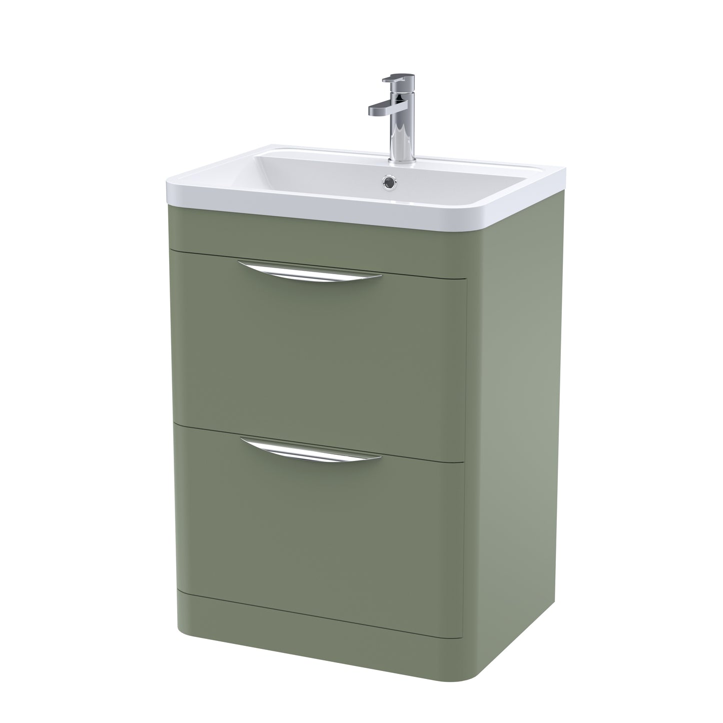 NUIE 600mm Floor Standing 2 Drawer Vanity & Polymarble Basin