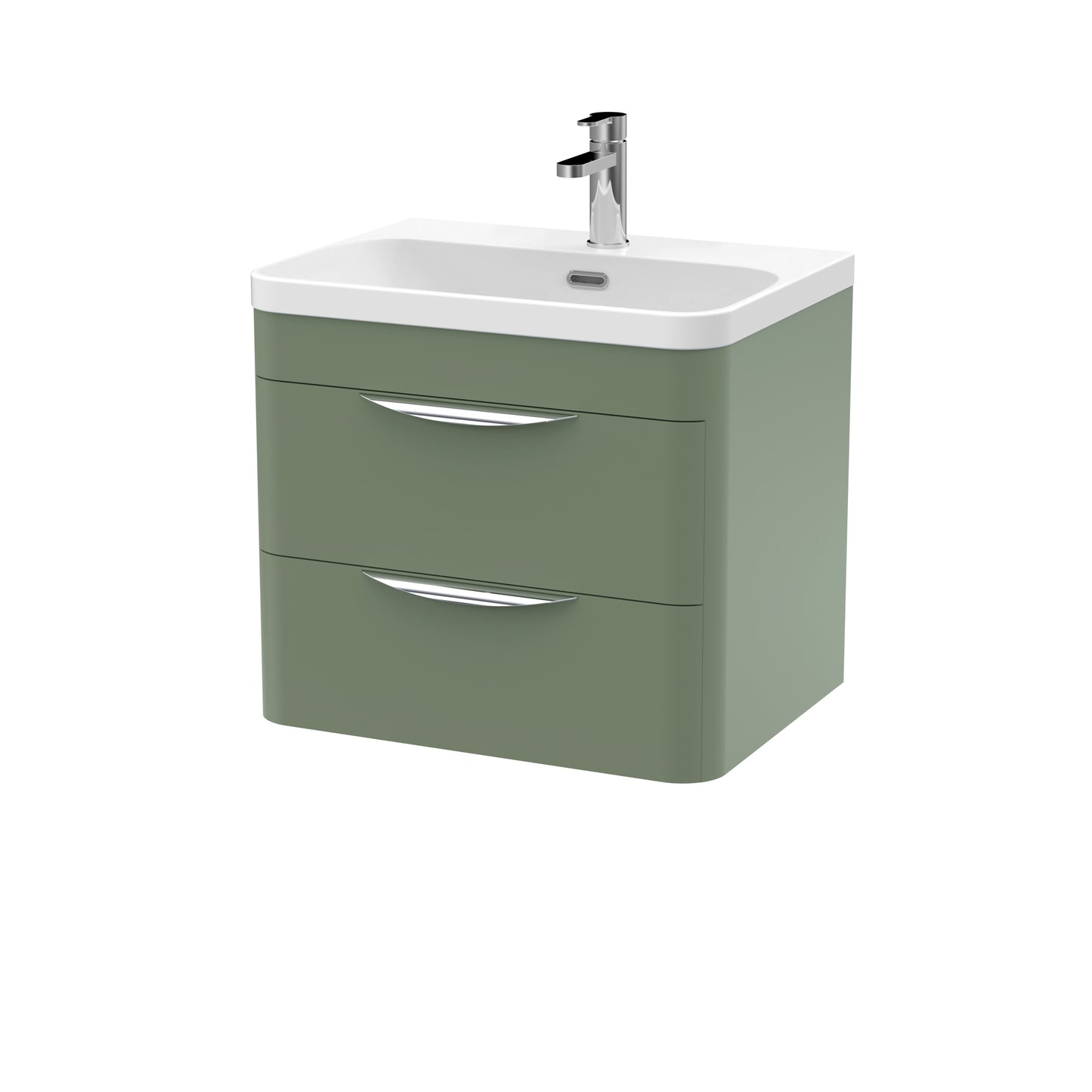 NUIE 600mm Wall Hung 2 Drawer Vanity & Thin Edge Ceramic Basin
