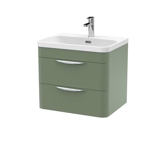 NUIE 600mm Wall Hung 2 Drawer Vanity & Thin Edge Ceramic Basin