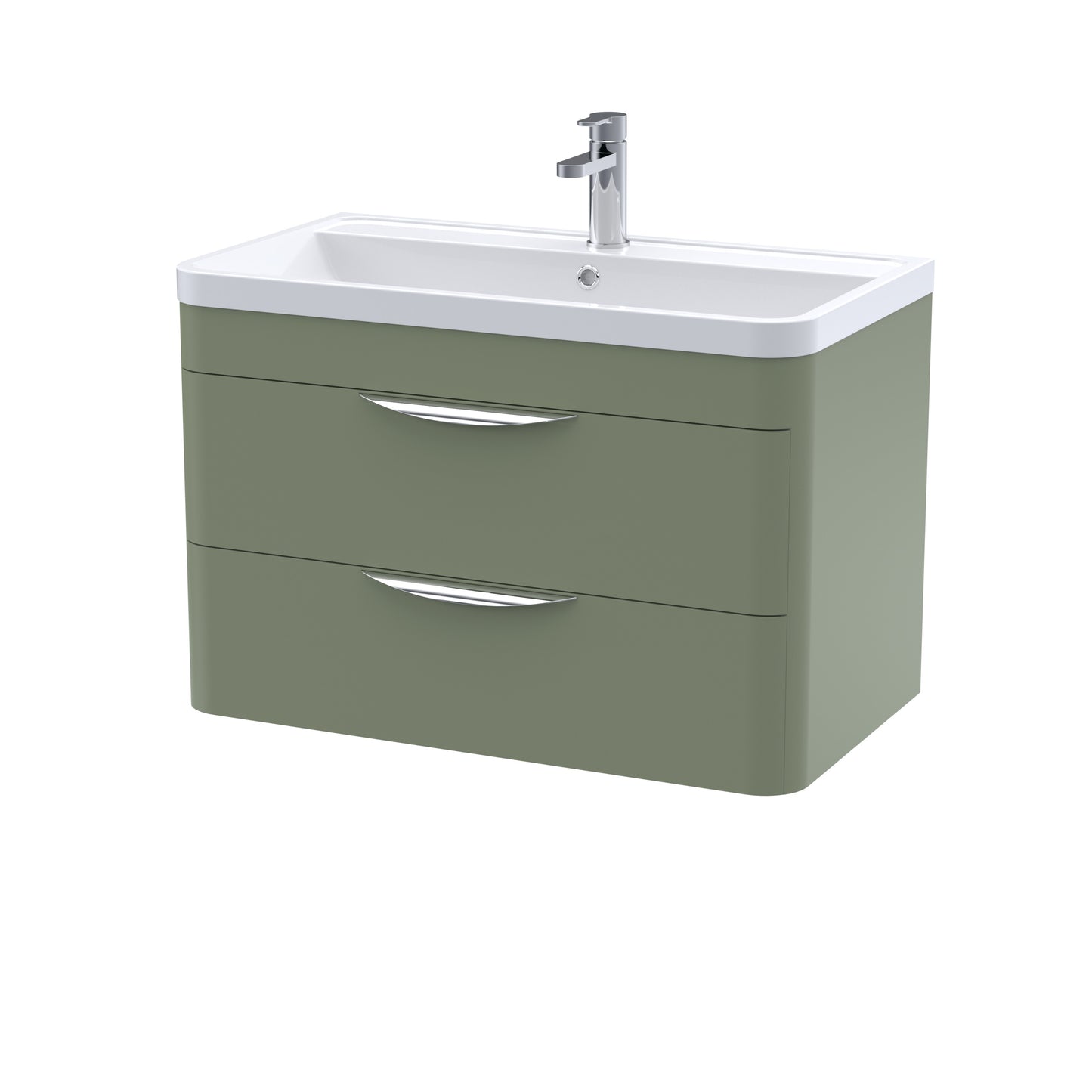 NUIE 800mm Wall Hung 2 Drawer Vanity & Ceramic Basin
