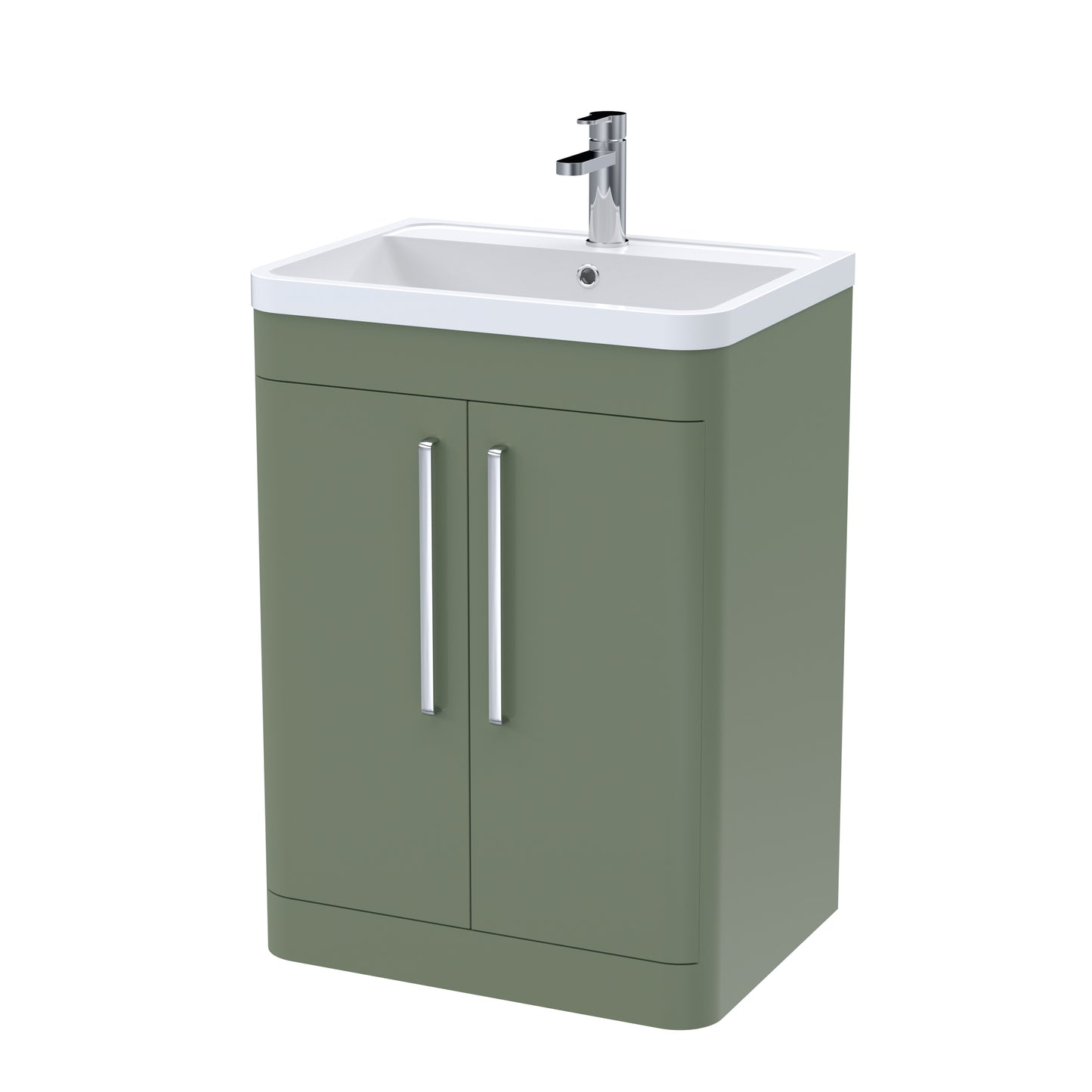 NUIE 600mm Floor Standing 2 Door Vanity & Polymarble Basin