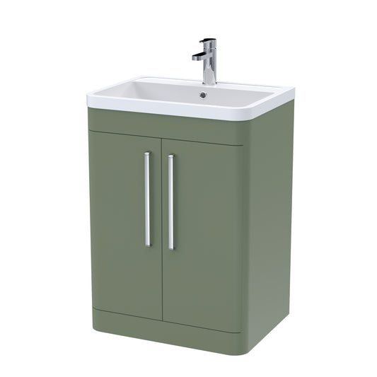 NUIE 600mm Floor Standing 2 Door Vanity & Polymarble Basin