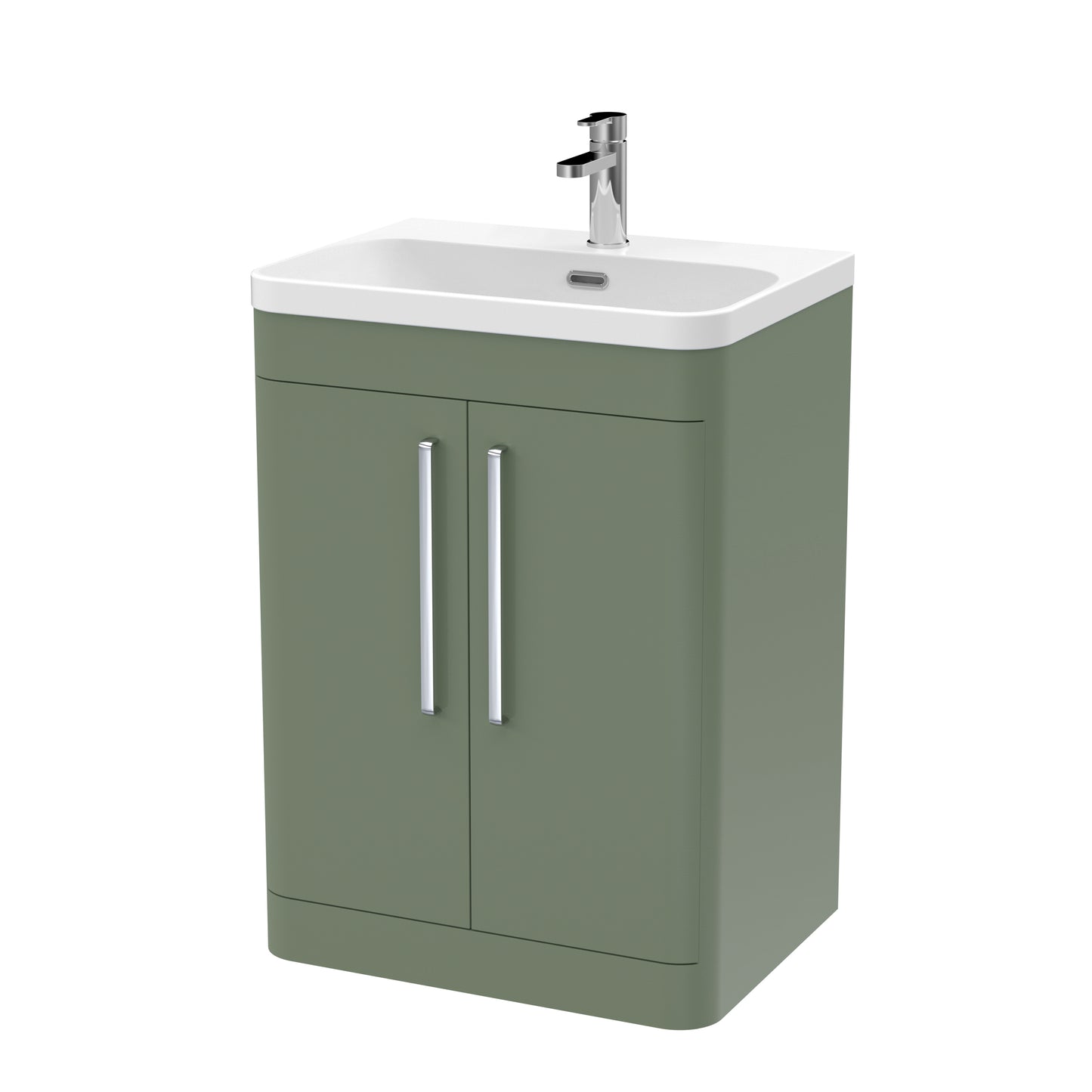 NUIE 600mm Floor Standing 2 Door Vanity & Thin Edge Ceramic Basin