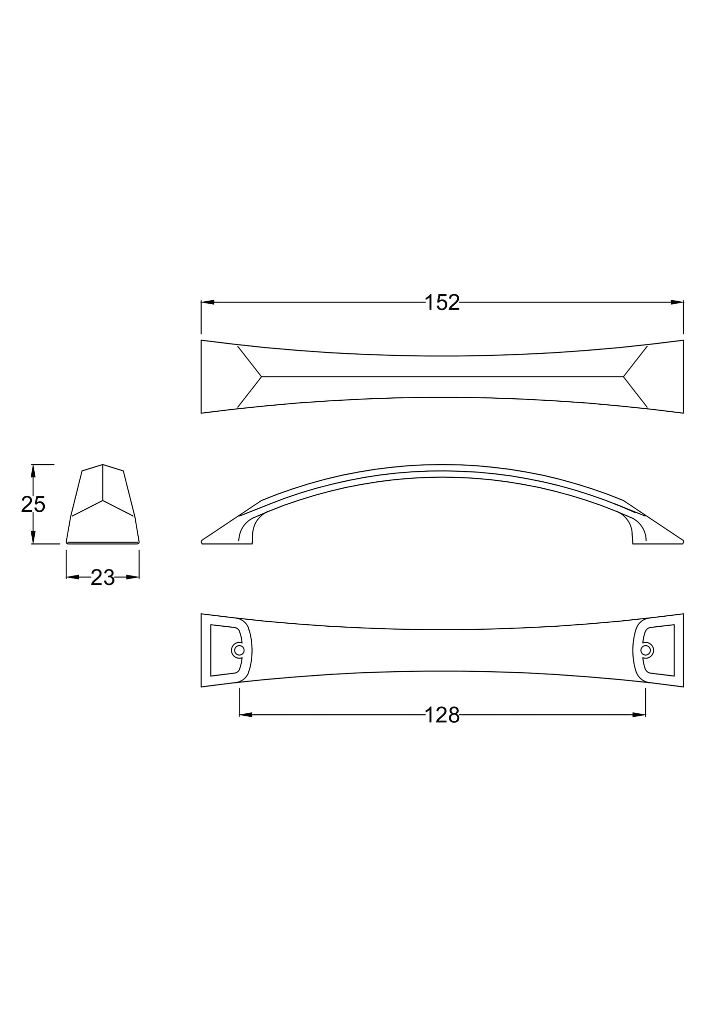 NUIE Bow Handle 128mm