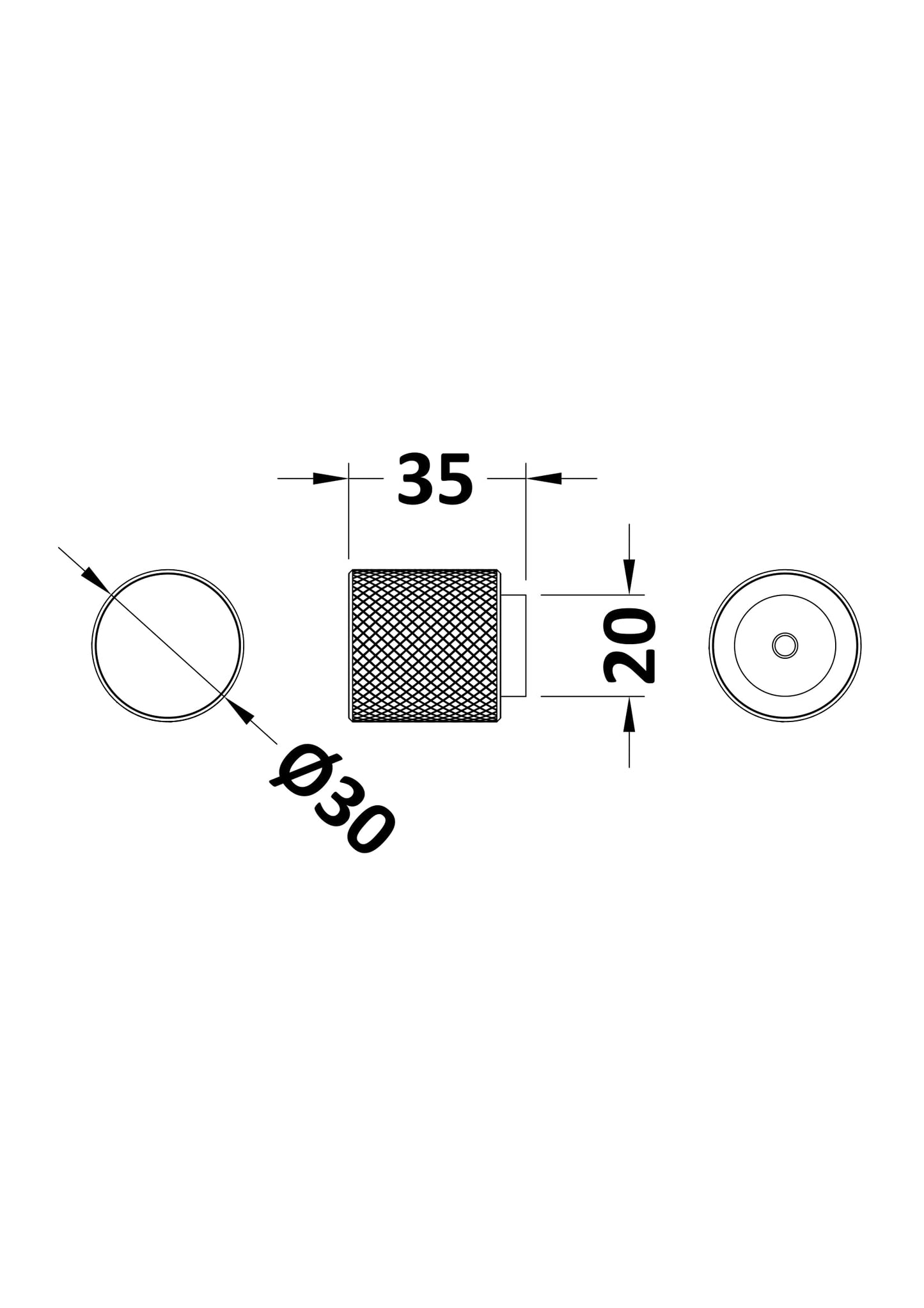 NUIE Indented Round Knob