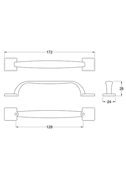 Hudson Reed Square Strap Chrome Handle