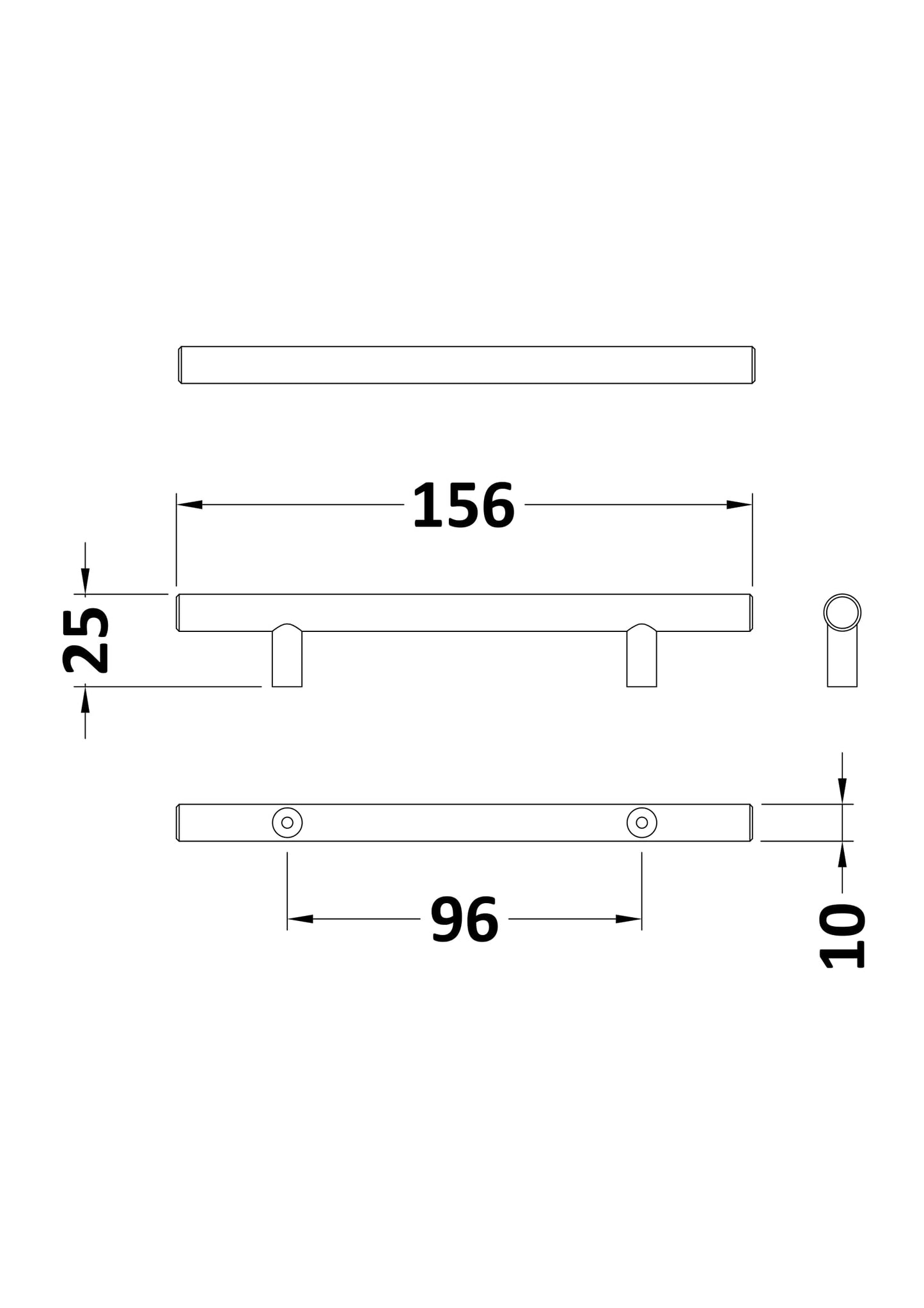 NUIE 155mm Bar Handle
