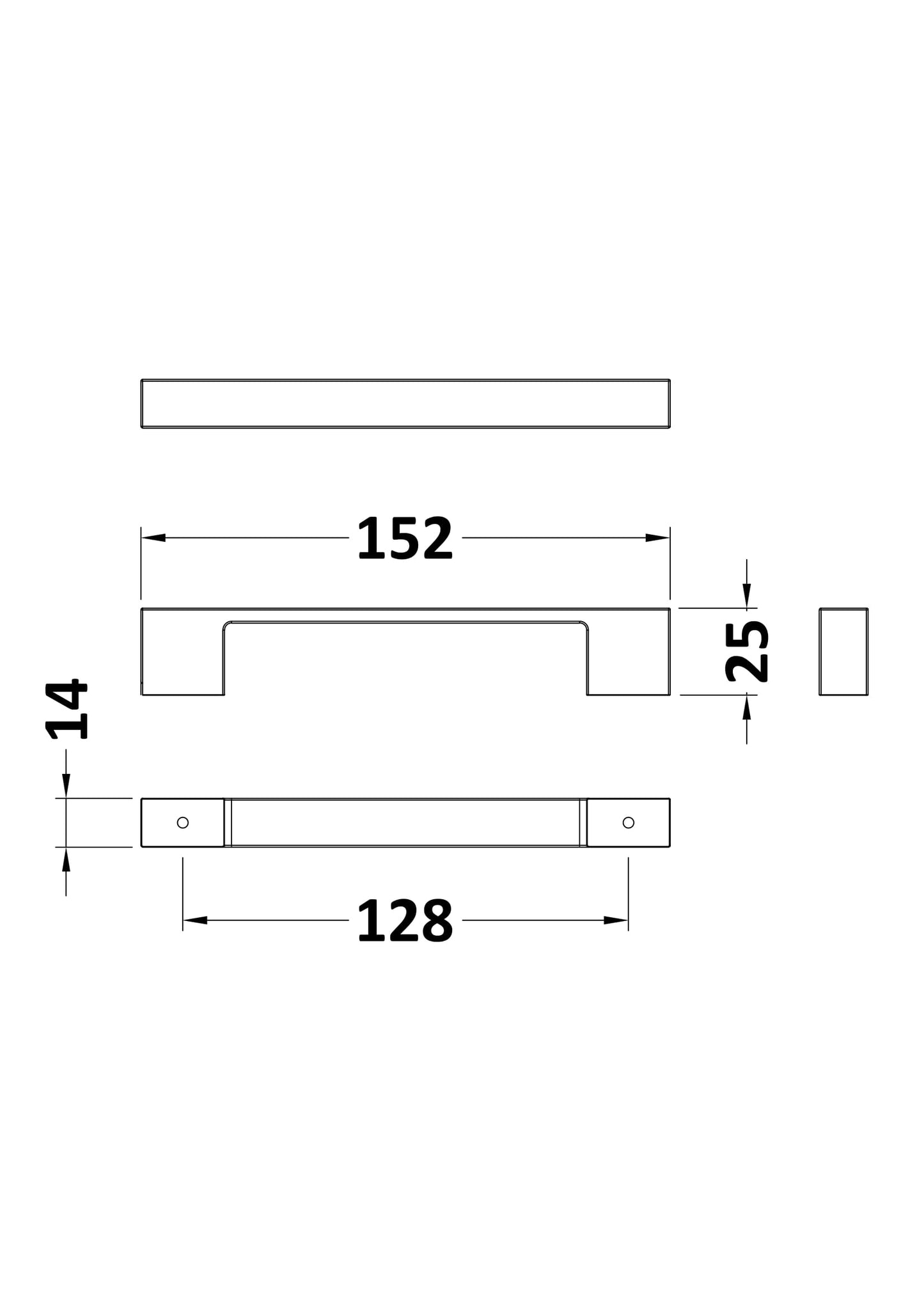 NUIE 150mm D Handle