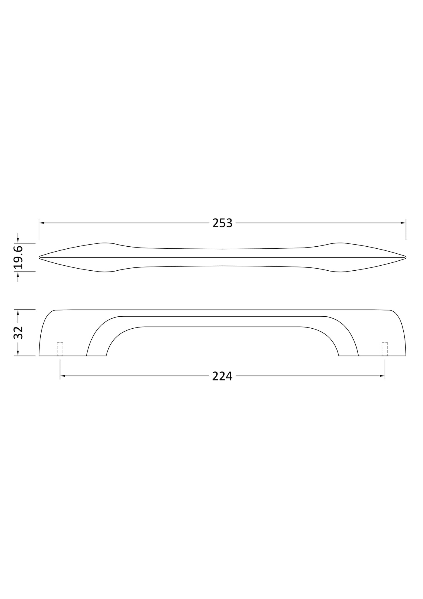 NUIE D Shaped Handle 224mm