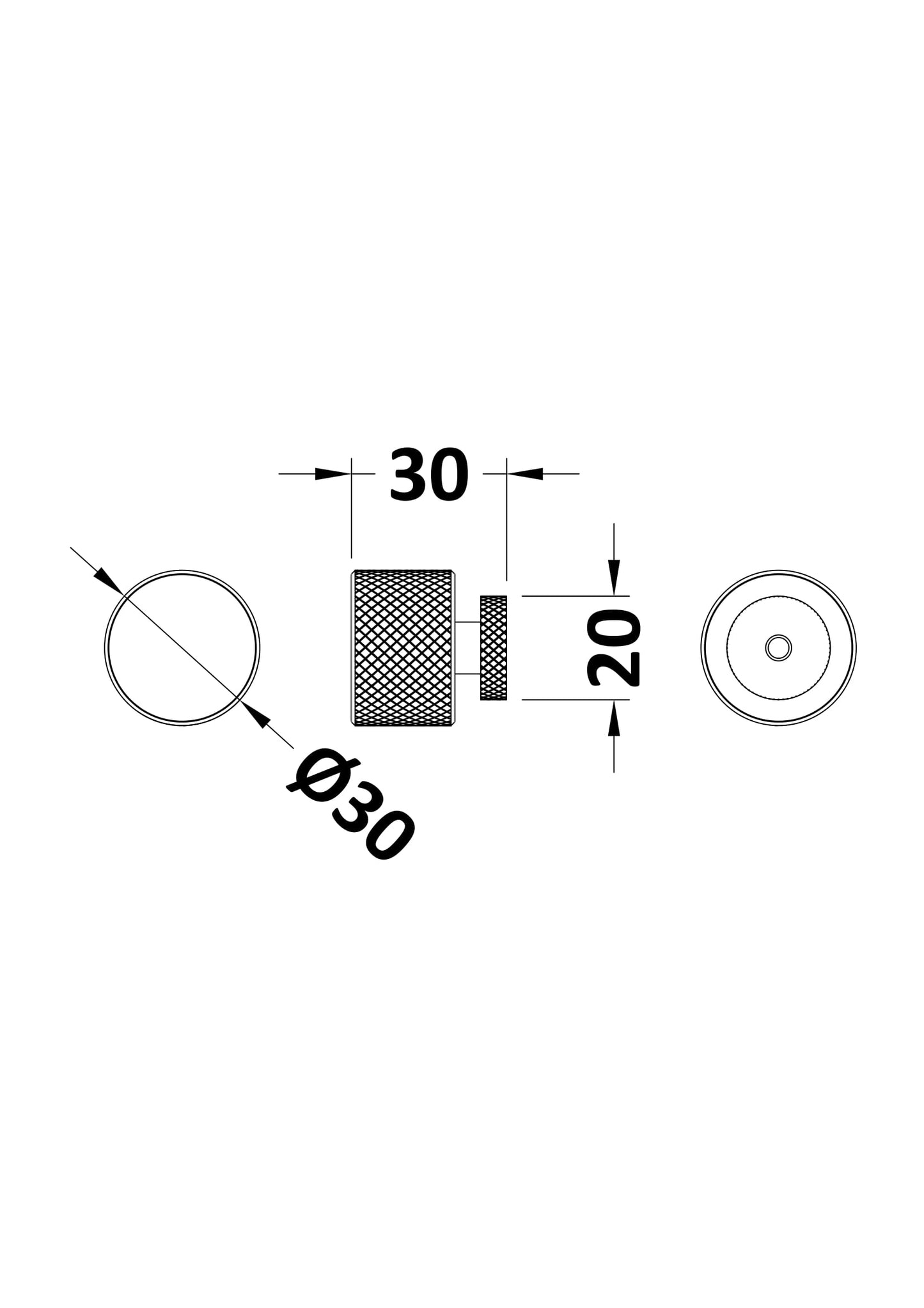 NUIE Knurled Round Knob