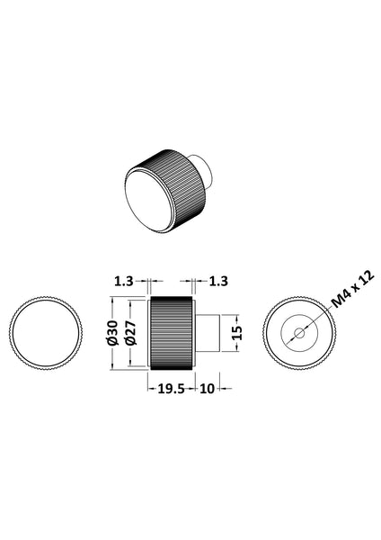 NUIE Fluted Furniture Knob