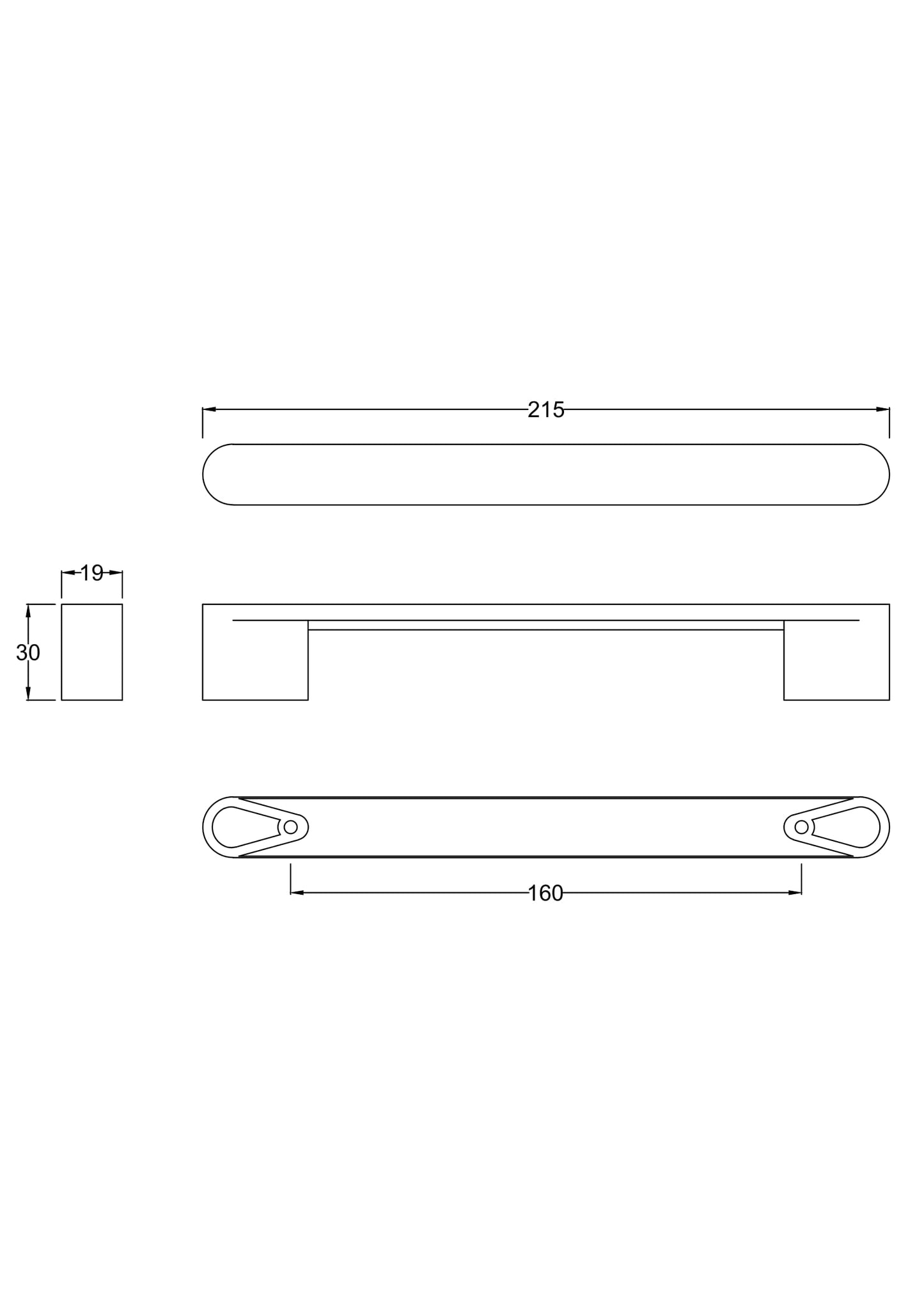 NUIE Chrome Rounded Handle