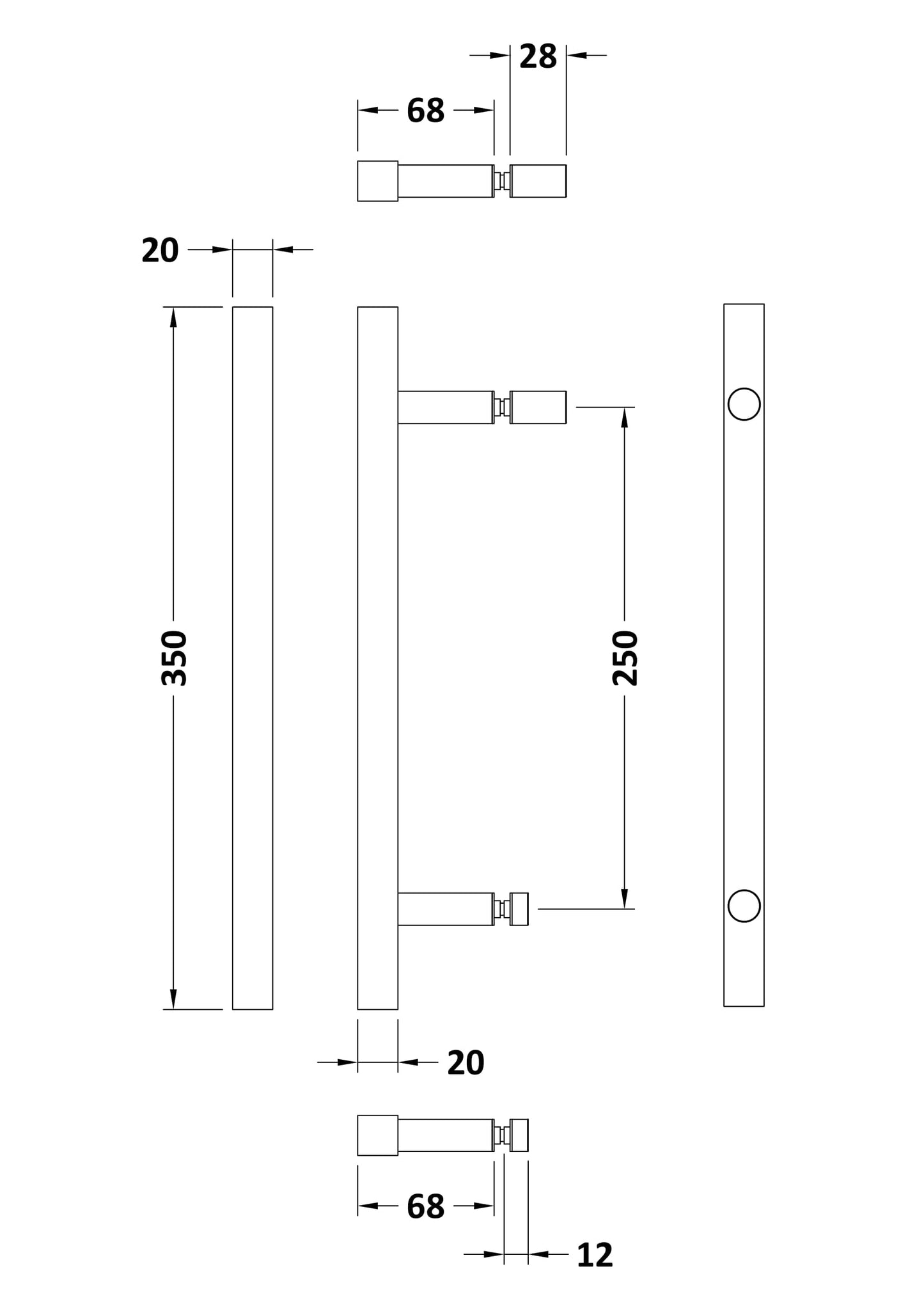 Hudson Reed Matrix Handle Sub Assembly
