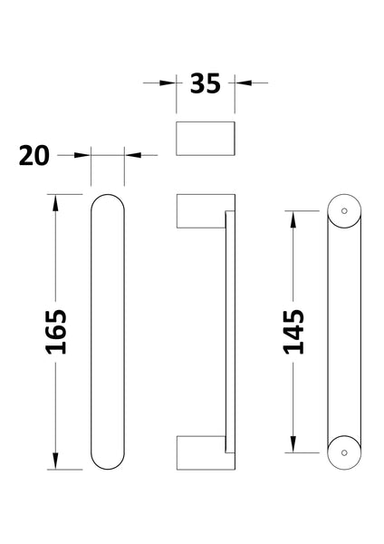 NUIE Pacific Rounded Chrome Handle
