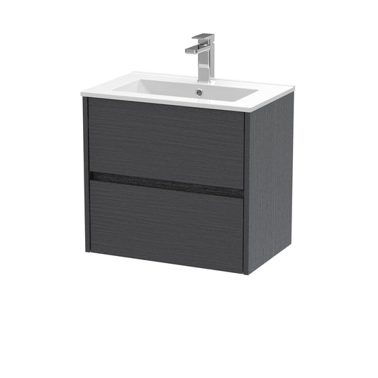 NUIE 600mm Wall Hung 2 Drawer Unit & Basin 2