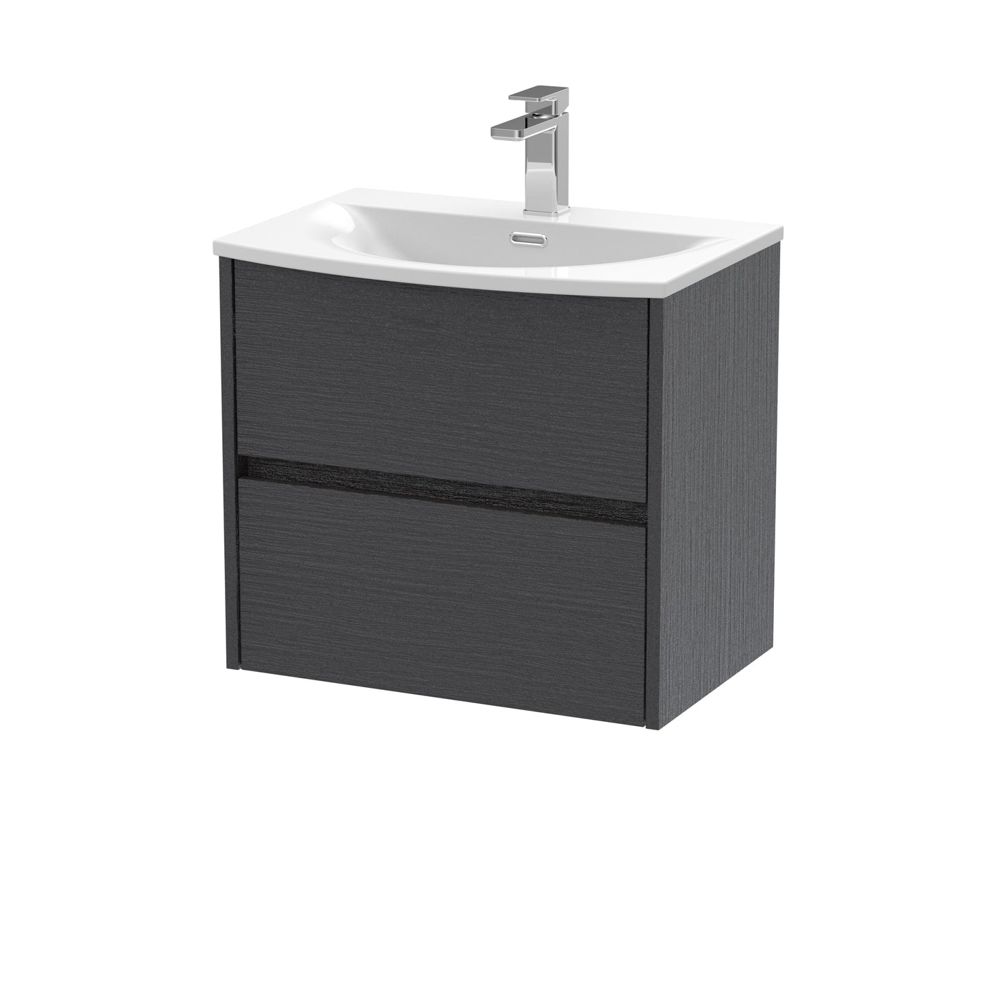 NUIE 600mm Wall Hung 2 Drawer Unit & Basin 4