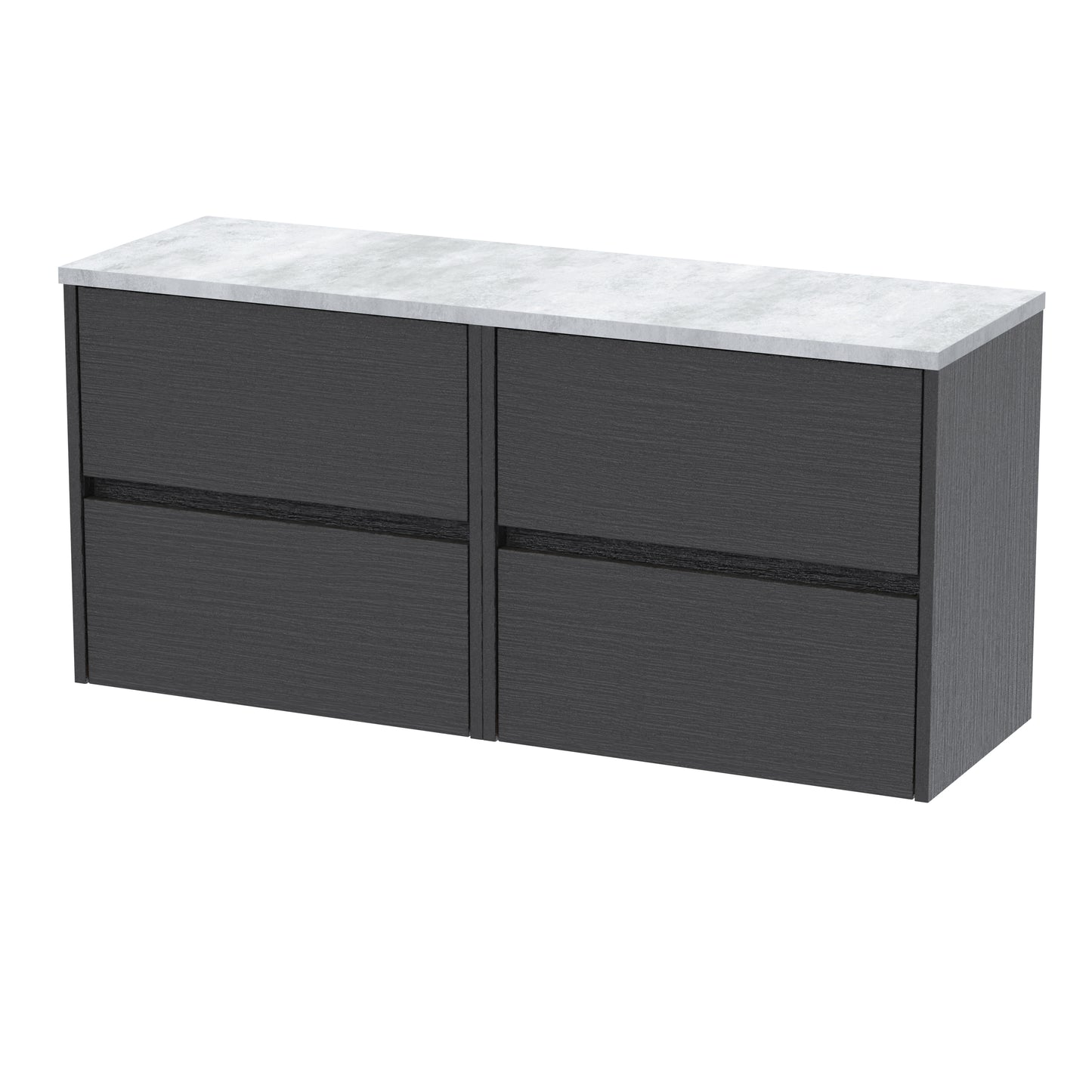 NUIE 1200mm Wall Hung 4-Drawer Unit & Laminate Worktop