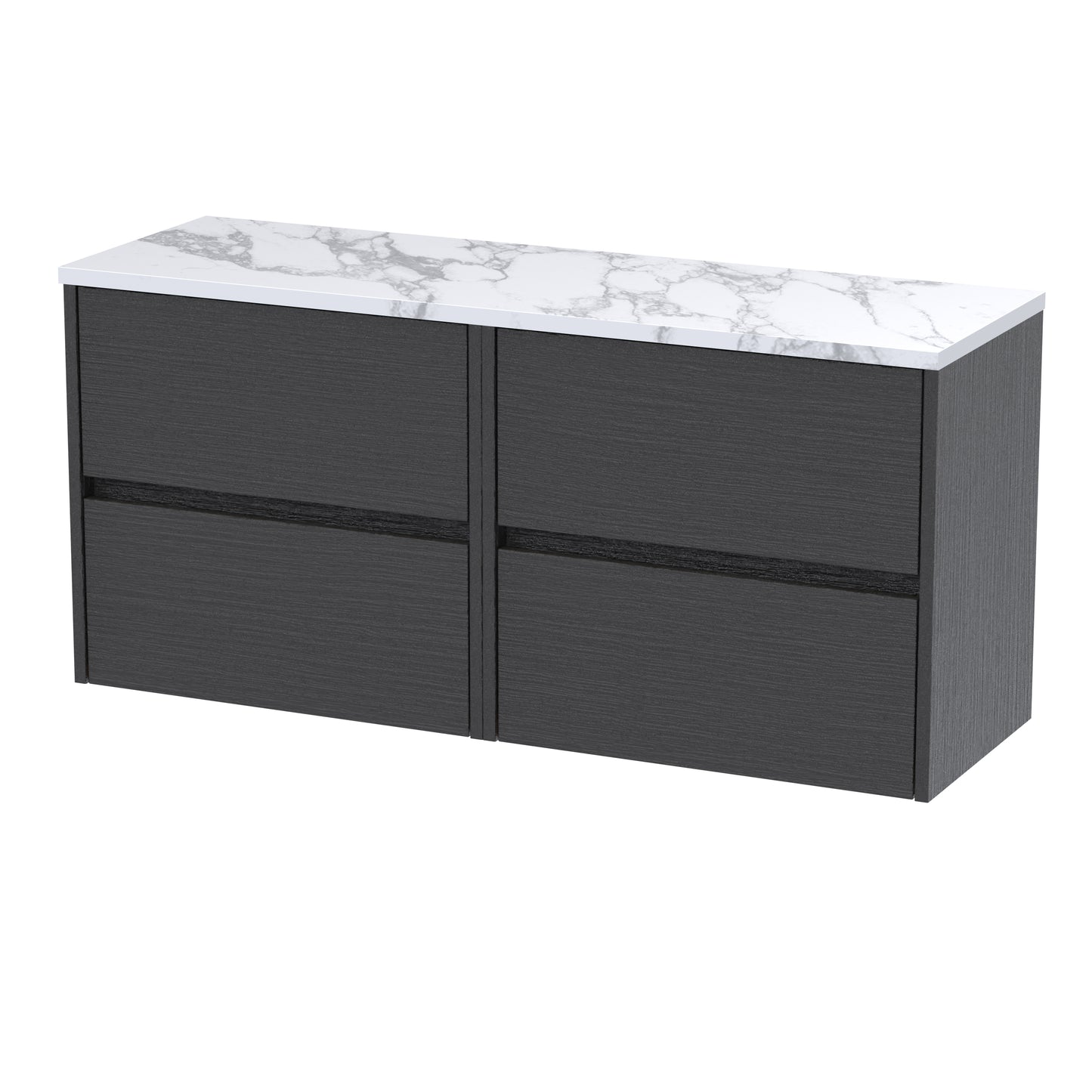 NUIE 1200mm Wall Hung 4-Drawer Unit & Laminate Worktop
