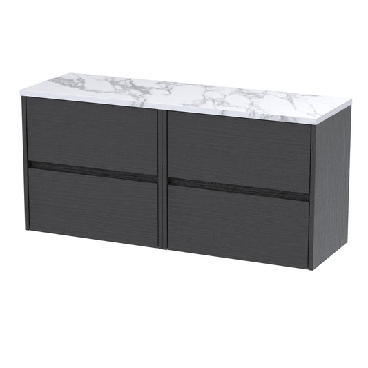 NUIE 1200mm Wall Hung 4-Drawer Unit & Laminate Worktop