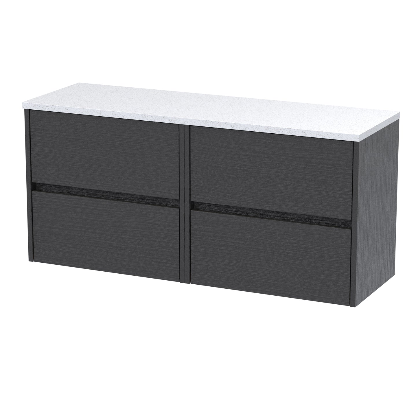 NUIE 1200mm Wall Hung 4-Drawer Unit & Laminate Worktop