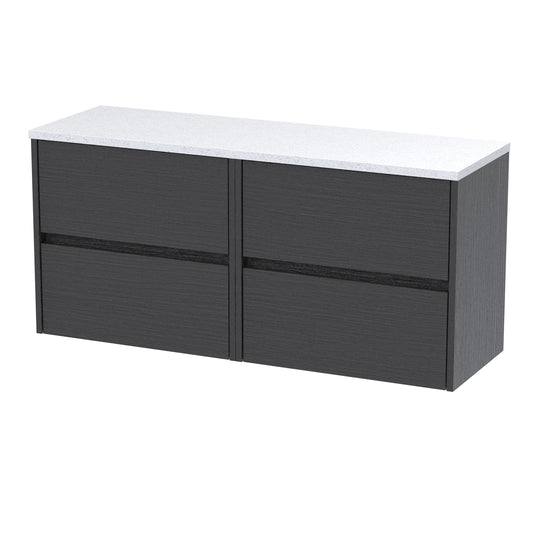 NUIE 1200mm Wall Hung 4-Drawer Unit & Laminate Worktop