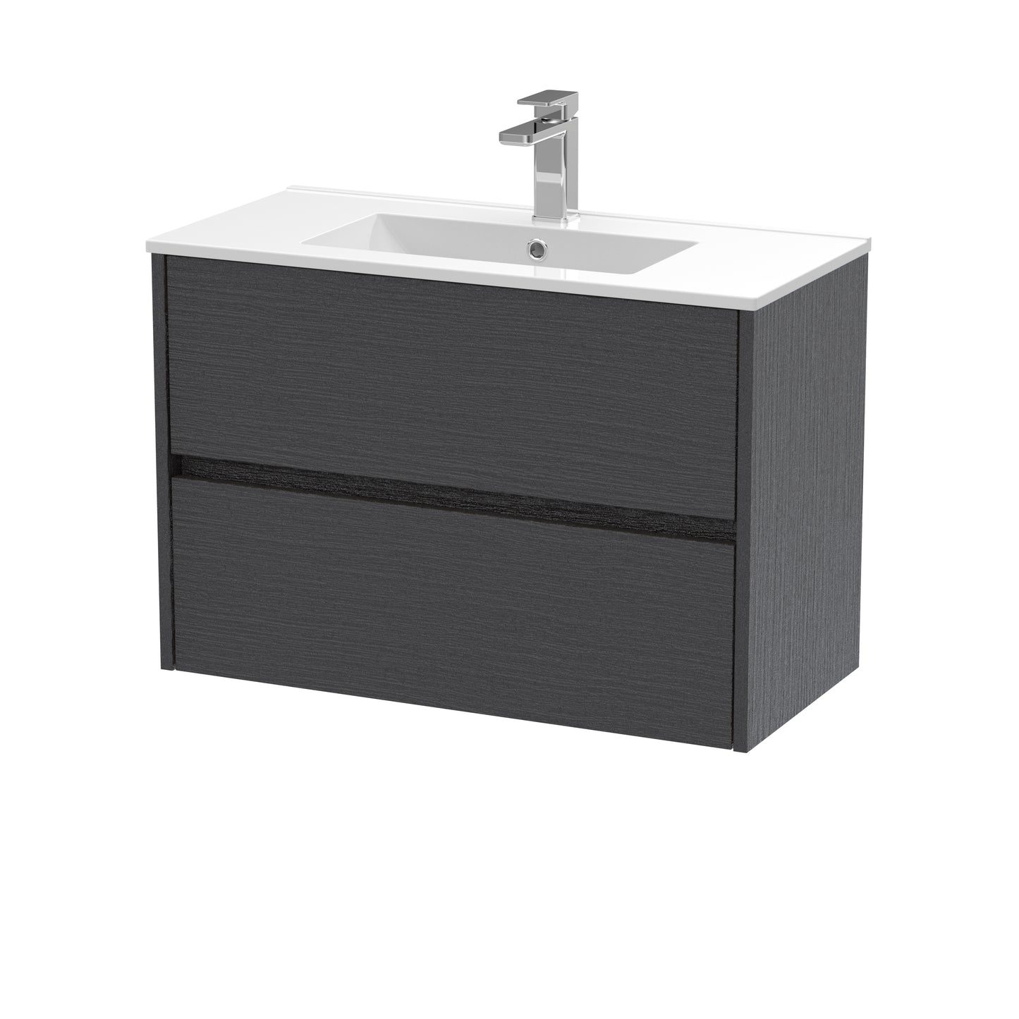 NUIE 800mm Wall Hung 2 Drawer Unit & Basin 2