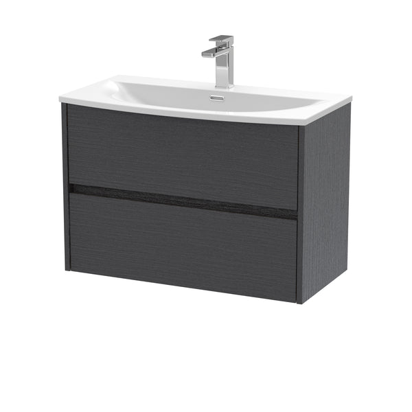 NUIE 800mm Wall Hung 2 Drawer Unit & Basin 4