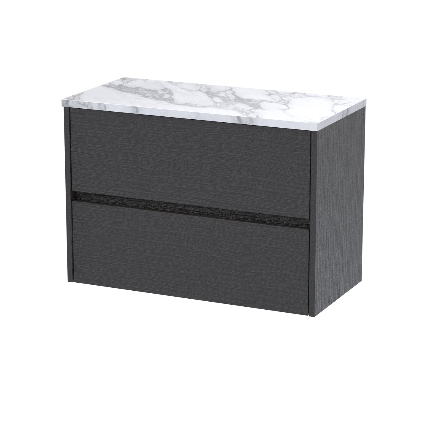 NUIE 800 Wall Hung 2-Drawer Unit & Laminate Worktop