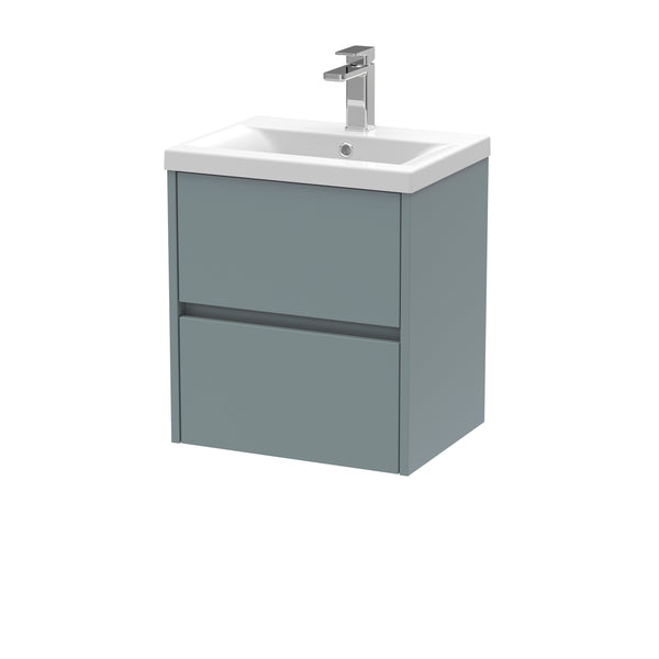 NUIE 500mm Wall Hung 2 Drawer Unit & Basin 1