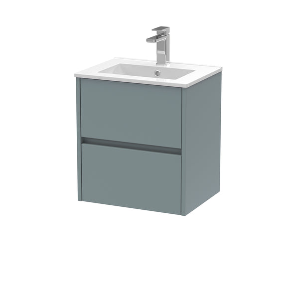NUIE 500mm Wall Hung 2 Drawer Unit & Basin 2