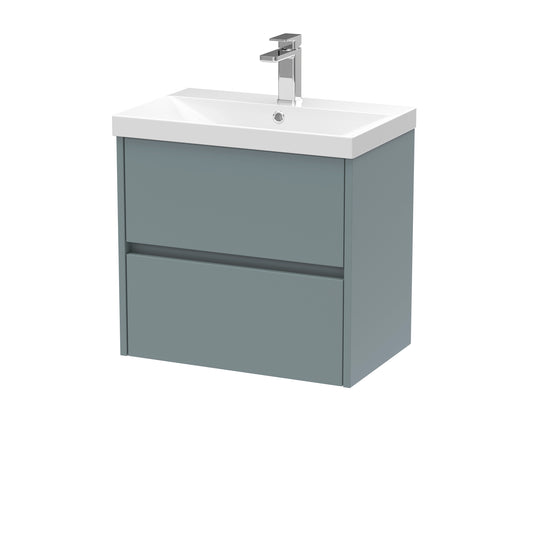 NUIE 600mm Wall Hung 2 Drawer Unit & Basin 3