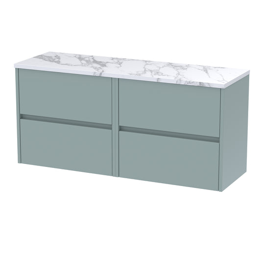 NUIE 1200mm Wall Hung 4-Drawer Unit & Laminate Worktop